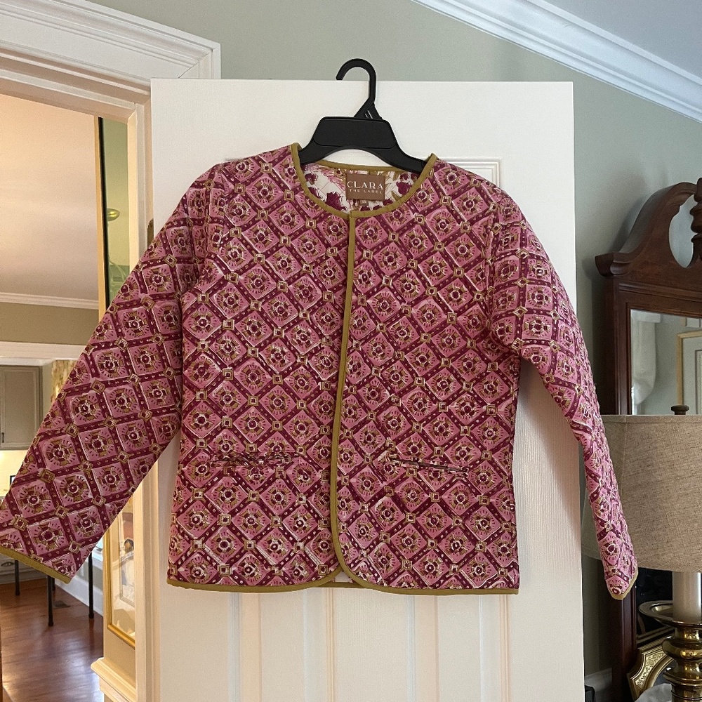 Victoria Dunn Clara The Label XS quilted block print jacket
